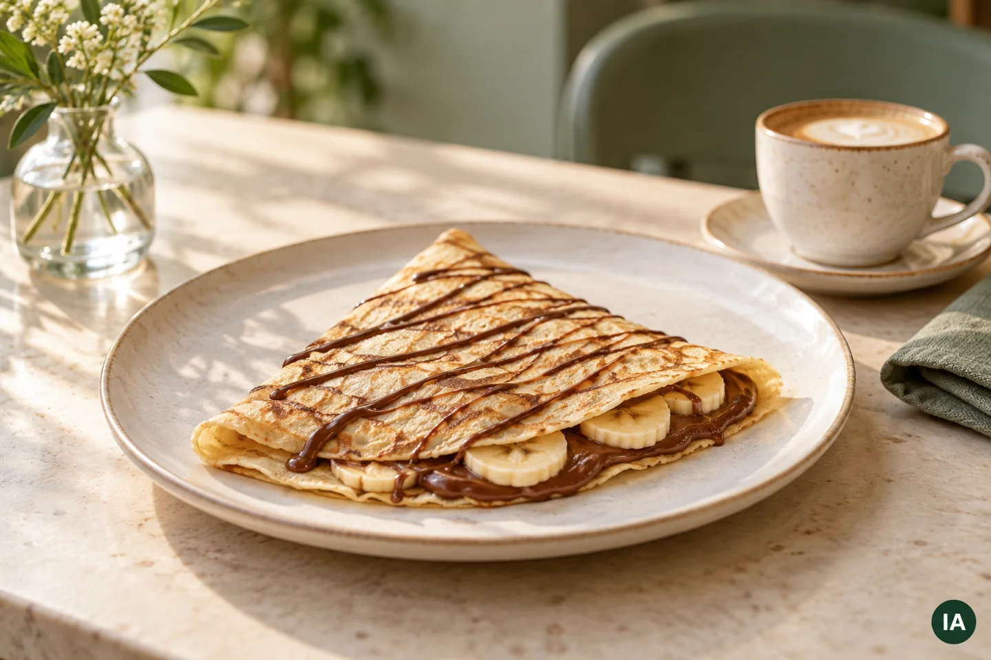 Crêpe Nutella e banana — immagine illustrativa IA